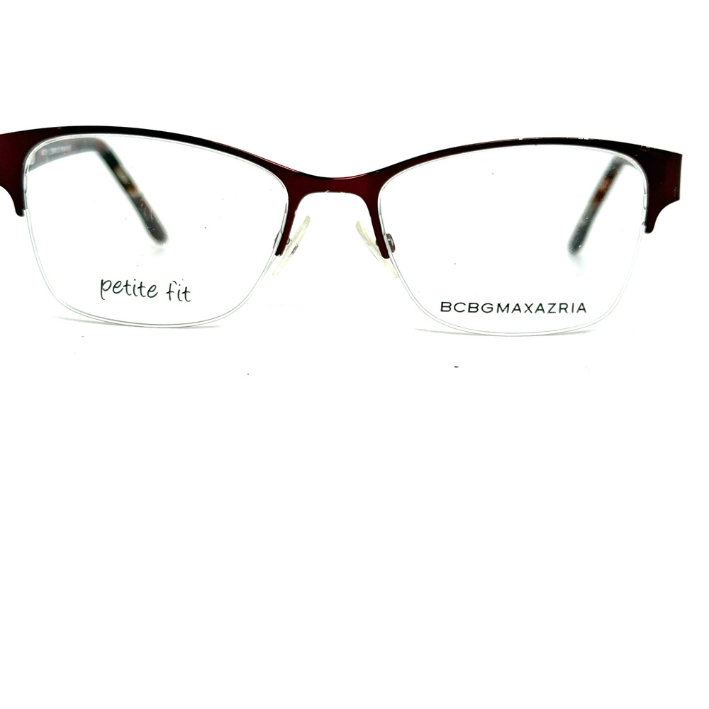 BCBG Maxazria Cat Eye Half Frame Eyeglasses Irina Wine 49 16‎ 125 H20748